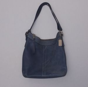 Blue Denim Leather Coach Bag